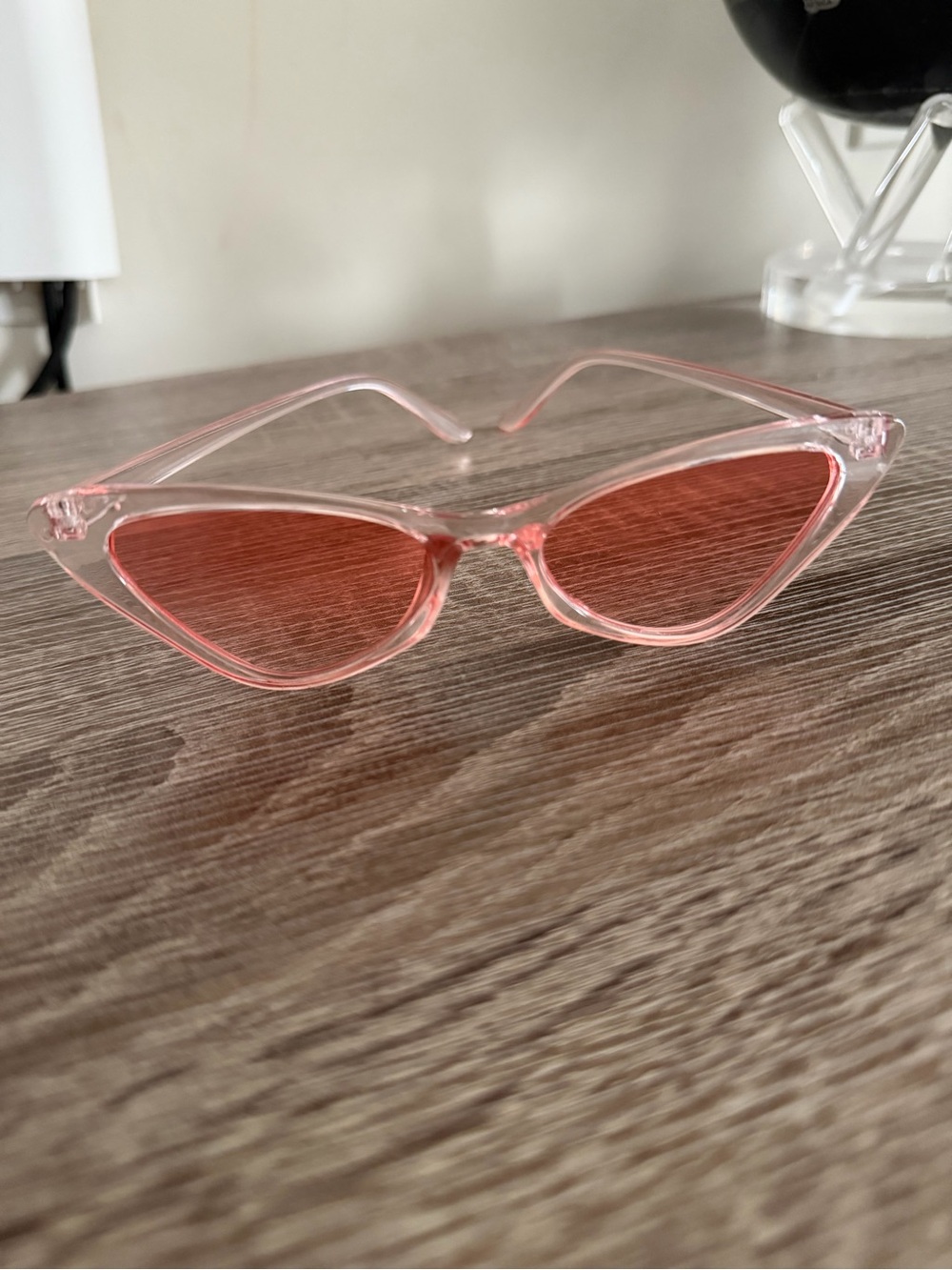 Pink Cat-Eye Sunglasses - Transparent Frame
